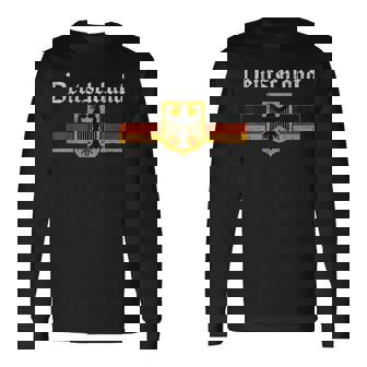 Deutschland Flag Eagle Vintage German Heritage Pride Long Sleeve T-Shirt | Mazezy