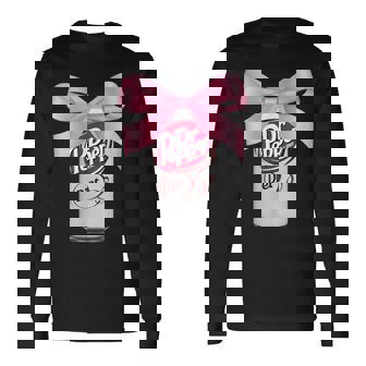 Diet Dr Pep Pink Bow Coquette Cute Girly Aesthetic Long Sleeve T-Shirt - Monsterry