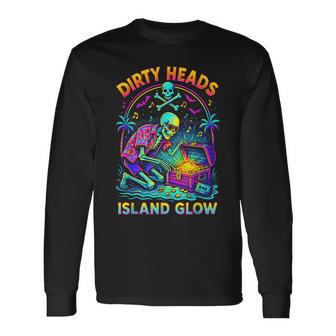 Dirty Heads Island Glow Beach Vibes Skeleton Diver Men Long Sleeve T-Shirt - Monsterry