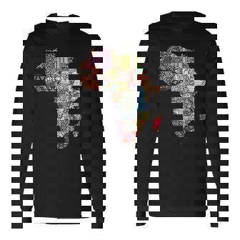 Diseño De Mapa Orgullo De África De Patrón Étnico Africano Camiseta de manga larga - Regaloses