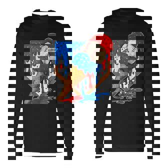 Distressed Baseball Boys Ice Cream Drip Baseball Boys Youth Long Sleeve T-Shirt - Monsterry