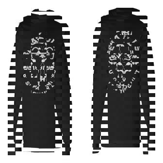 Distressed Black Anime Clover Black Bulls Limits Long Sleeve T-Shirt | Mazezy