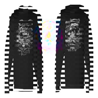 Dj Tiger ミュージックヘッドフォン 音楽プロデューサー ハウス ビートメーカー 長袖Tシャツ - Kawaiitshirt