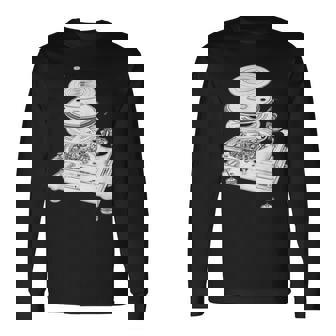 Dj Turntable 1210 Mk2 Exploded Blueprint 長袖Tシャツ - Kawaiitshirt