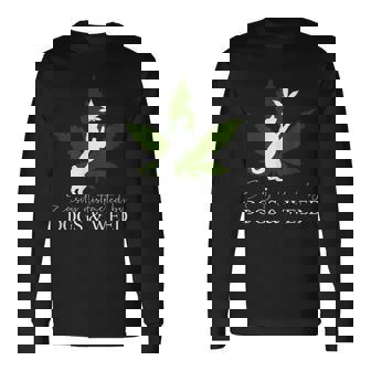 Dog And Weed ファニーマリファナtシャツ 長袖Tシャツ - Kawaiitshirt