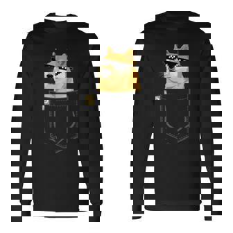 Doge コインロゴシャツ フェイクポケットシャツ Dogecoin To The Moon 長袖Tシャツ - Kawaiitshirt