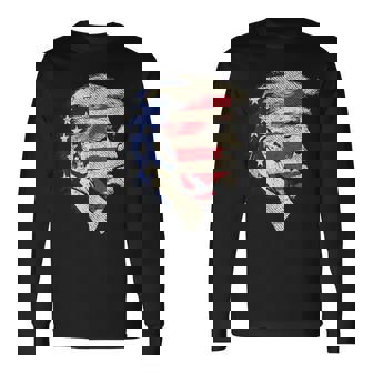 Donald Trump Portrait Long Sleeve T-Shirt - Monsterry