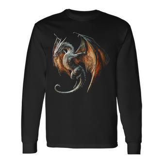 Dragón Jaculus Dragón Obra De Arte Mítica Dragón Jaculus Dragon Camiseta de manga larga - Regaloses