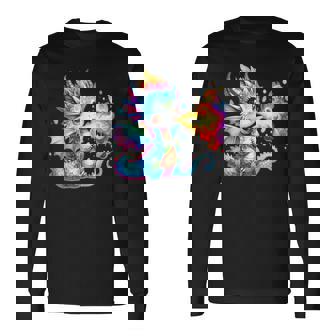 Dragón X Lindo Dragón Arcoíris Que Respira Fuego X Baby Dragon Camiseta de manga larga - Regaloses