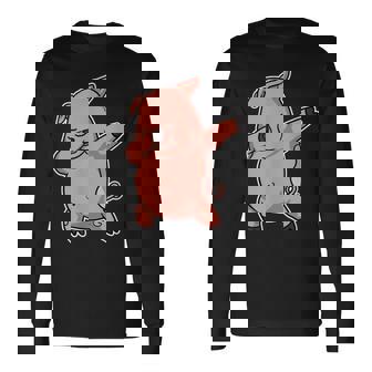 Drôle Dabbing Pig Cadeau Cochon Dab Porc T-shirt à manches longues - Cadeauxyz