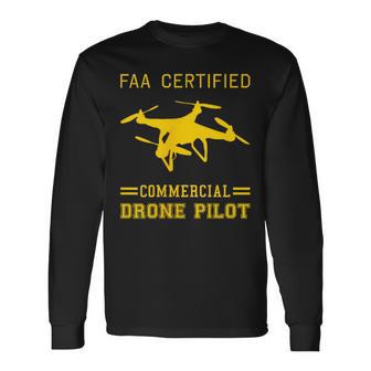 Drone Pilot Faa Licencia Comercial Uas Pilot Drone Camiseta de manga larga - Regaloses