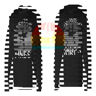 Easy Distracted By Monkeys シャツ ビンテージモンキー 長袖Tシャツ - Kawaiitshirt