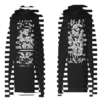 Eat Pizza Hailatan オカルト 反キリスト 悪魔的なサタニズム 長袖Tシャツ - Kawaiitshirt