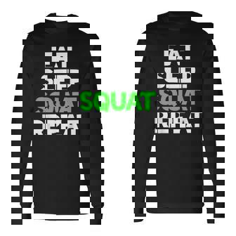 Eatleepquat Repeat モチベーショントレーニング 長袖Tシャツ - Kawaiitshirt