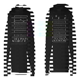 Eeg技術者 神経学 カラフルな脳波 Eeg 長袖Tシャツ - Kawaiitshirt