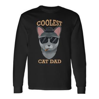 El Papá Del Gato Más Guay I Gato Azul Ruso Camiseta de manga larga - Regaloses