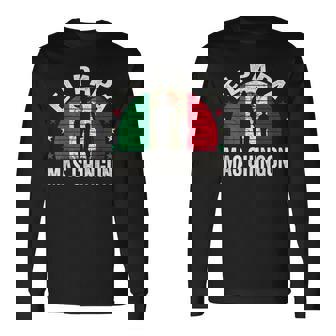 El Papa Mas Chingon Mexican Dad Fathers Day Mexican Flag Long Sleeve T-Shirt - Monsterry