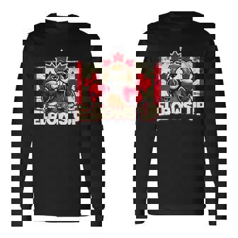 Elbows Up Canada カナダのカウンター関税 ビーバーボクシング 長袖Tシャツ - Kawaiitshirt