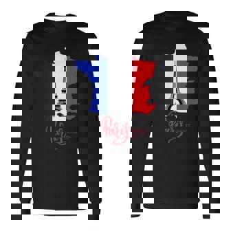 Enjoy Travel Paris France Flag & Eiffel Tower Graphic 長袖Tシャツ - Kawaiitshirt