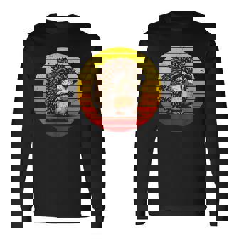 Erizo Retrointage Al Atardecer Camiseta de manga larga - Regaloses