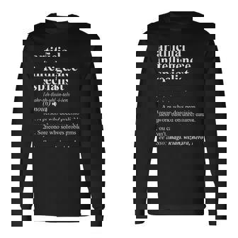 Especialista En Inteligencia Artificial Diccionario Divertido Camiseta de manga larga - Regaloses