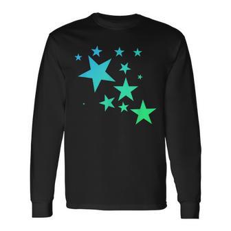 Estrellaserdes Y Azules Con Diseño De Estrellas Camiseta de manga larga - Regaloses