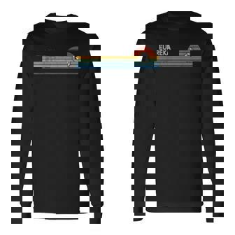 Eureka California Usa アメリカ レトロ サンセット レインボー シンセ 長袖Tシャツ - Kawaiitshirt