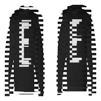 E字アルファベット モノグラム イニシャル 長袖Tシャツ - Kawaiitshirt