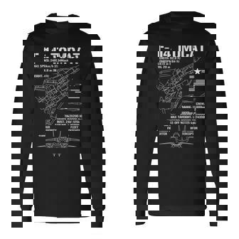 F-14 Tomcat 戦闘機 ジェット仕様 軍用飛行機 F14 Tomcat 長袖Tシャツ - Kawaiitshirt