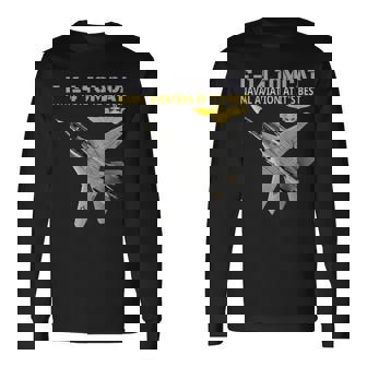 F-14 Tomcatが動作しています。最高の海軍航空。 長袖Tシャツ - Kawaiitshirt