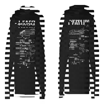 F-4 ファントム 戦闘機 ジェット仕様 軍用飛行機 F4 ファントム 長袖Tシャツ - Kawaiitshirt