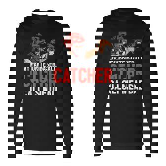 My Favorite Baseball Catcher Dad Father's Day Father Son Long Sleeve T-Shirt - Monsterry