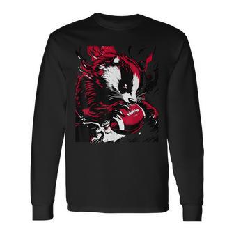 Ferocious Badger Football Lover Wisconsin Game Day Pop Long Sleeve T-Shirt - Thegiftio