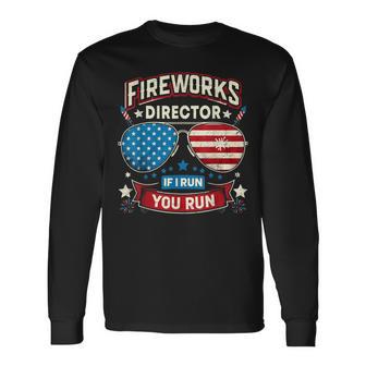 Fireworks Director I Run You Run 4Th Of July Boys Long Sleeve T-Shirt - Thegiftio UK