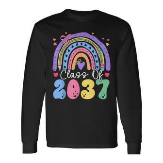 First Day Of School Class Of 2037 Graduation Grow With Me Long Sleeve T-Shirt - Thegiftio UK