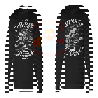 Fourth Of July American Flag Beer Men Long Sleeve T-Shirt | Mazezy