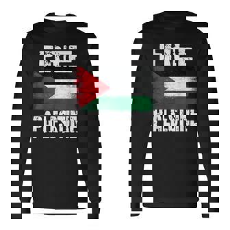Free Palestine Free Gaza パレスチナの旗無料パレスチナ 長袖Tシャツ - Kawaiitshirt