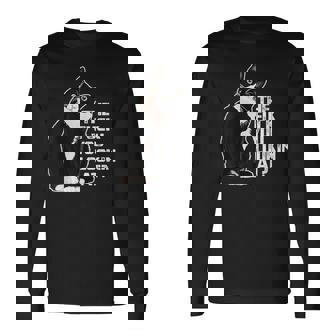 The Fuck You Lookin At 猫好きのための面白い下品なノベルティ 長袖Tシャツ - Kawaiitshirt