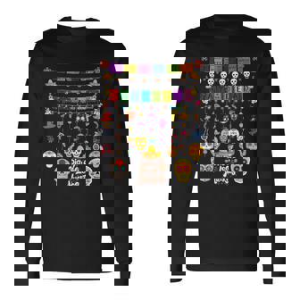 Fun Dia De Los Muertos メキシコシュガースカル 長袖Tシャツ - Kawaiitshirt