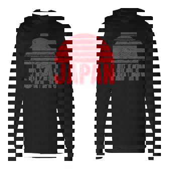 Fun Japan Sous Un Fond Rouge De Coucher De Soleil T-shirt à manches longues - Cadeauxyz
