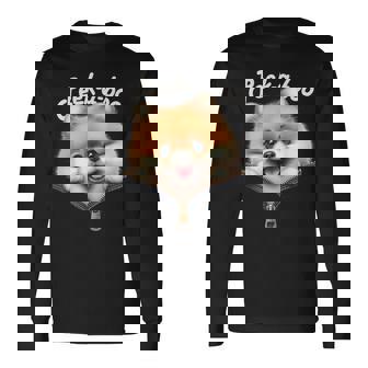 Peek-A-Boo ポメラニアン 長袖Tシャツ - Kawaiitshirt