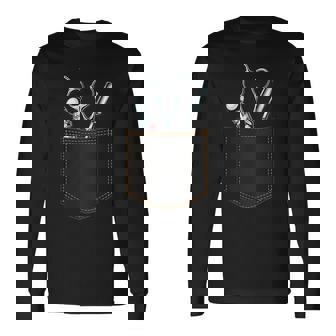 Barbershop アクセサリー ポケットヘアカッター バーバー 長袖Tシャツ - Kawaiitshirt