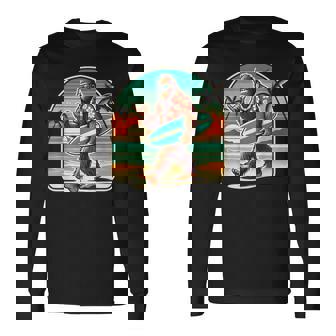 Bigfoot Aloha Hawaiian Surfing Tropical Beach Surfer Long Sleeve T-Shirt - Thegiftio UK