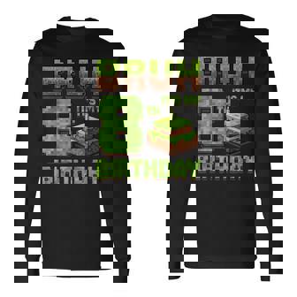 Birthday Boy Bruh It's My 8Th Birthday Game Pixel Long Sleeve T-Shirt - Thegiftio