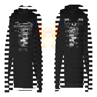 Bull ワークアウト バーベル 牛 フィットネス 長袖Tシャツ - Kawaiitshirt