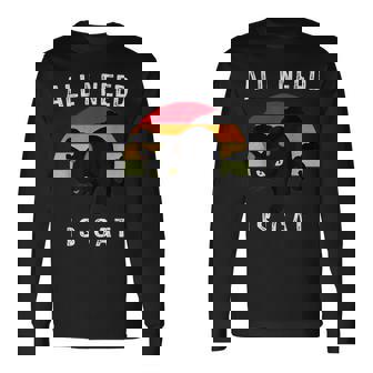 Cat Lover Retrotyle Cat Pattern 長袖Tシャツ - Kawaiitshirt