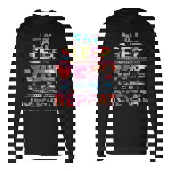 Eat Sleep Yeet Repeat Vintage Yeet Summer Vibe Apparel Long Sleeve T-Shirt - Thegiftio