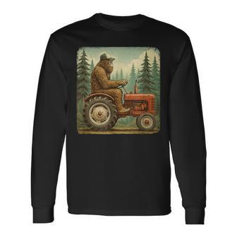 Farmer Tractor Rancher Farm Dad Distressed Long Sleeve T-Shirt - Thegiftio UK