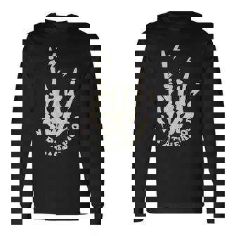 Fatherhood Rock Skeleton Dad Life Vintage Fathers Day Long Sleeve T-Shirt | Mazezy