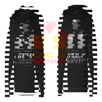 Gamers Nivel 20 Completo 20 Aniversario De Boda Camiseta de manga larga - Regaloses